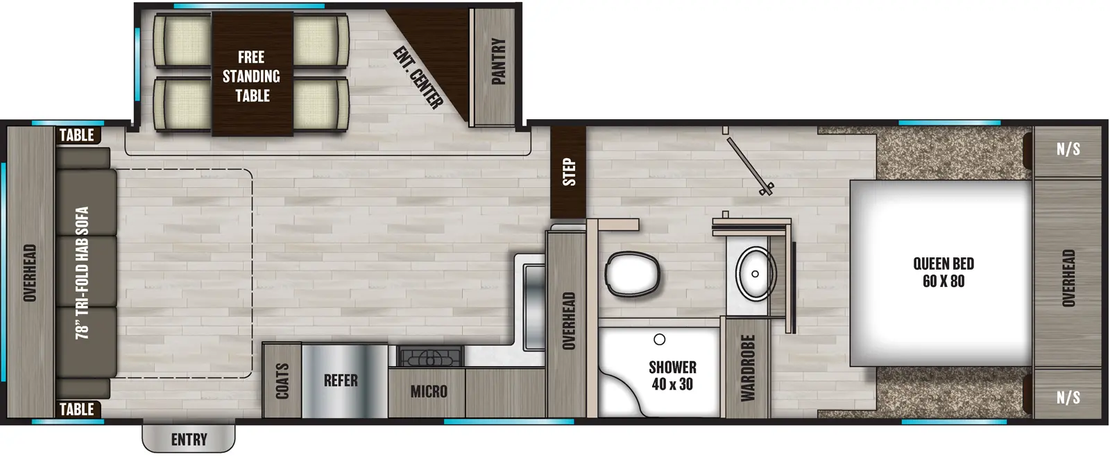 Chaparral Lite 254RLS Floorplan